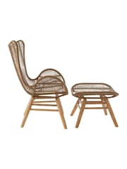 Fifty Five South Brown Sisal Lounge Chair Footstool - Image 4 of 5