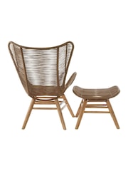 Fifty Five South Brown Sisal Lounge Chair Footstool - Image 5 of 5