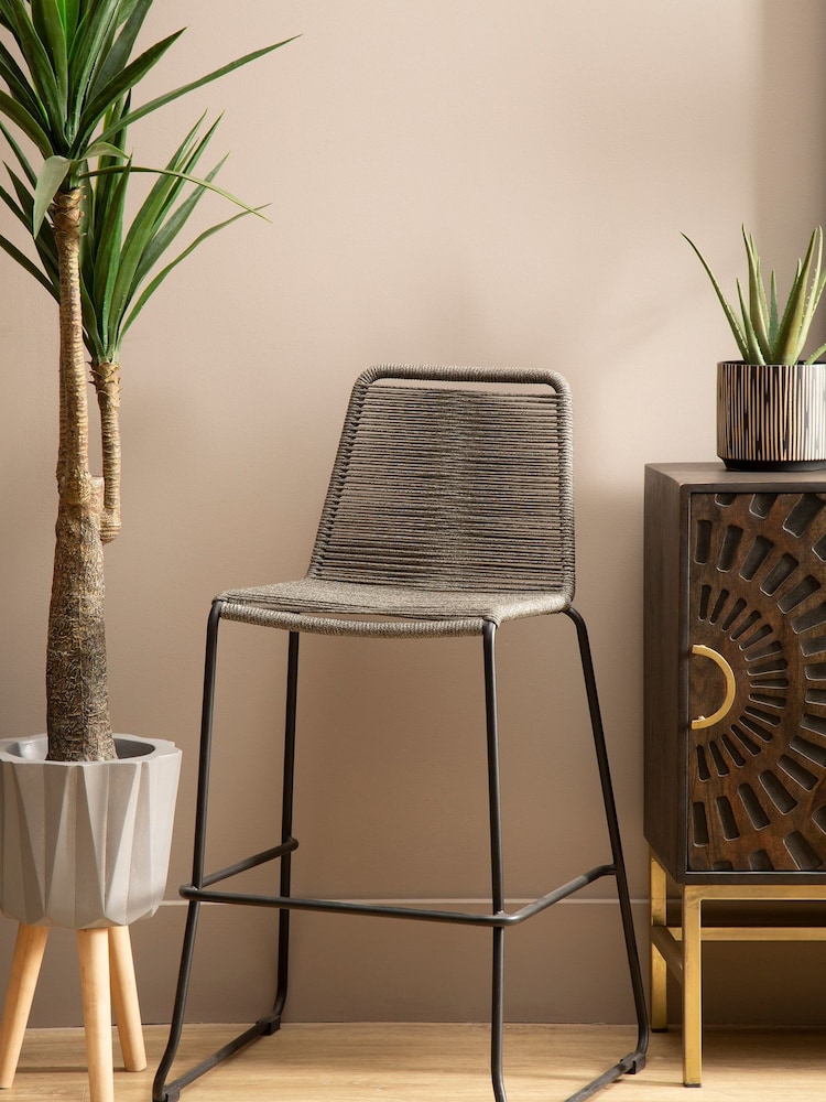 Fifty Five South Grey Sisal Bar Stool - Image 1 of 4