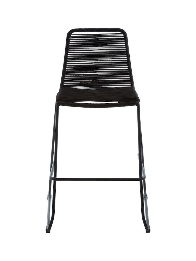 Fifty Five South Black Sisal Bar Stool - Image 2 of 7