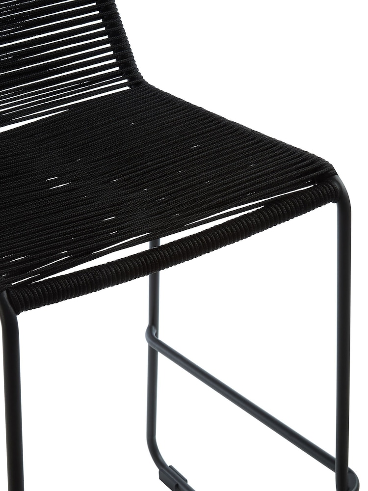Fifty Five South Black Sisal Bar Stool - Image 7 of 7
