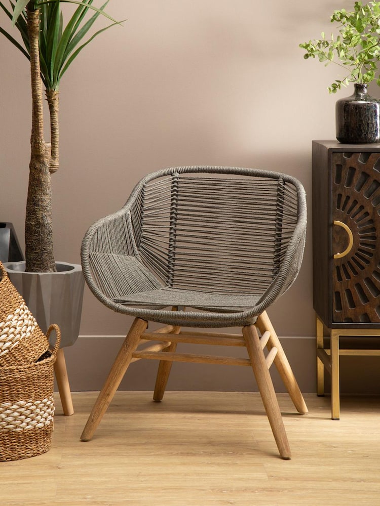 Fifty Five South Grey Sisal Armchair - Image 1 of 7