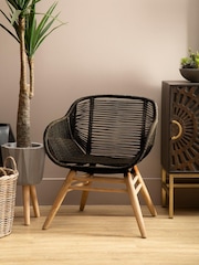 Fifty Five South Black Sisal Armchair - Image 1 of 6