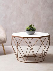 Fifty Five South White Shalimar Marble Octagon Coffee Table - Image 1 of 3