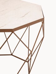 Fifty Five South White Shalimar Marble Octagon Coffee Table - Image 3 of 3