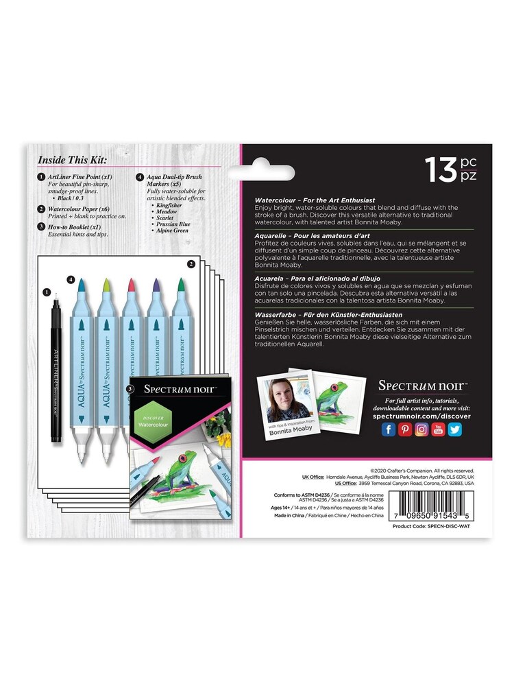 Spectrum Noir Green 13 Piece Discovery Watercolour Set - Image 3 of 3
