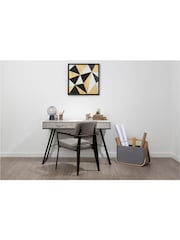 Fifty Five South Grey Bradbury 2 Drawer Desk - Image 1 of 4