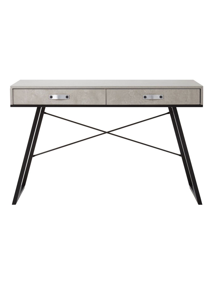 Fifty Five South Grey Bradbury 2 Drawer Desk - Image 2 of 4