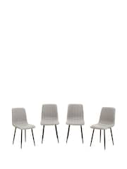 Fifty Five South Set of 4 Light Grey Tiana Dining Chairs - Image 2 of 7
