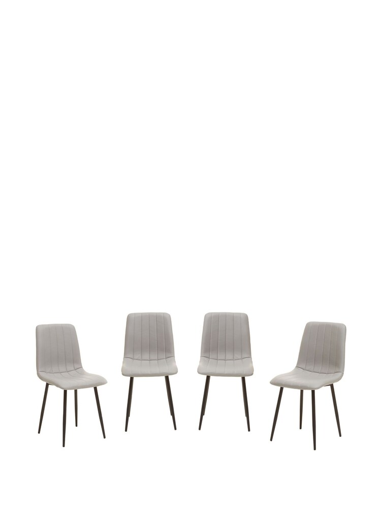 Fifty Five South Set of 4 Light Grey Tiana Dining Chairs - Image 2 of 7