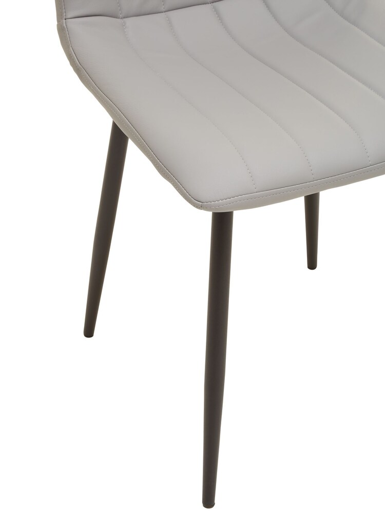 Fifty Five South Set of 4 Light Grey Tiana Dining Chairs - Image 7 of 7