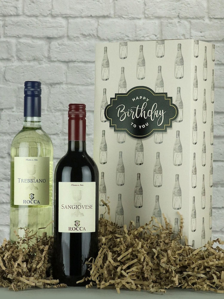Le Bon Vin Happy Birthday Italian Twin Wine Gift Box - Image 2 of 2