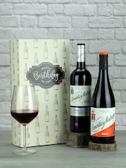 Le Bon Vin Happy Birthday Rioja Twin Wine Gift Box - Image 1 of 1
