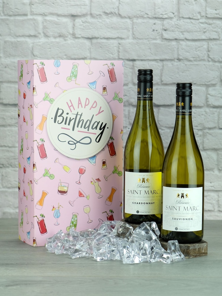 Le Bon Vin Happy Birthday French White Wine Gift Box - Image 1 of 2 Le Bon Vin Happy Birthday French White Wine Gift Box - Image 1 of 2