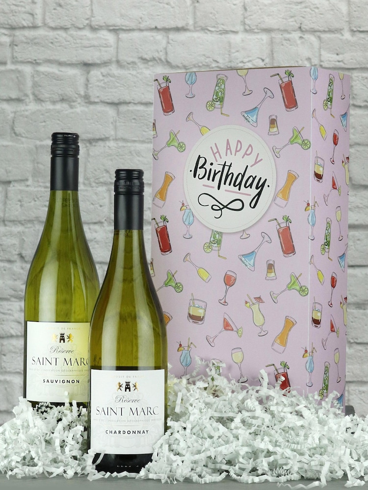 Le Bon Vin Happy Birthday French White Wine Gift Box - Image 2 of 2 Le Bon Vin Happy Birthday French White Wine Gift Box - Image 2 of 2