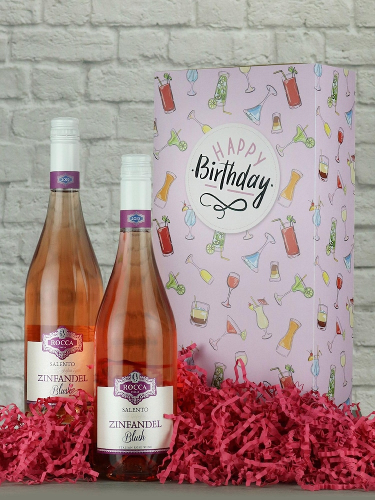Le Bon Vin Happy Birthday Zinfandel Rosé Wine Gift Box - Image 2 of 2