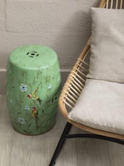 Fifty Five South Green Complements Tropical Ceramic Table Stool - Image 1 of 2