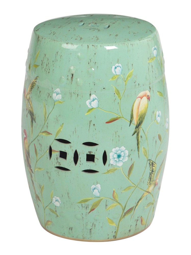 Fifty Five South Green Complements Tropical Ceramic Table Stool - Image 2 of 2