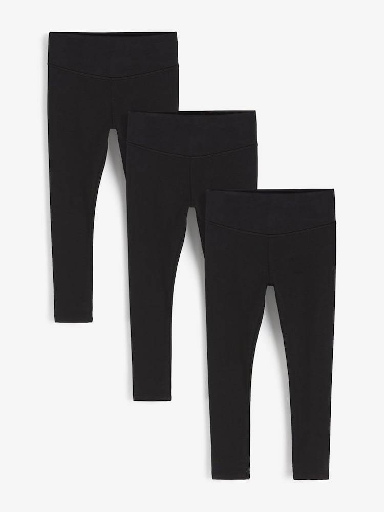 Black High Waist Leggings 3 Pack (3-16yrs) - Image 1 of 4
