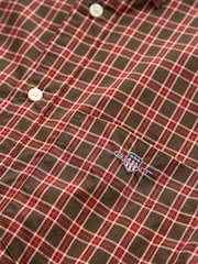 GANT Brown Regular Fit Poplin Check Shirt - Image 3 of 3