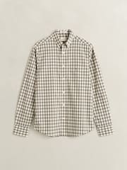 GANT White Regular Fit Poplin Check Shirt - Image 1 of 3
