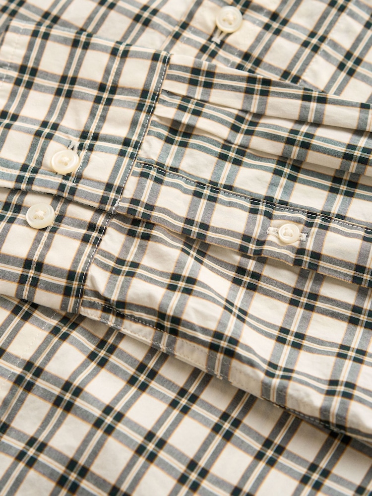 GANT White Regular Fit Poplin Check Shirt - Image 2 of 3 GANT White Regular Fit Poplin Check Shirt - Image 2 of 3