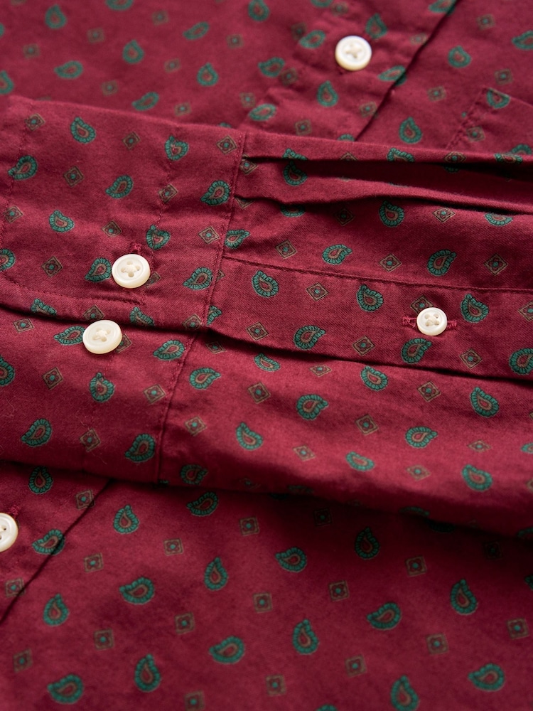 GANT Red Classic Fit Medallion Print Shirt - Image 2 of 3 GANT Red Classic Fit Medallion Print Shirt - Image 2 of 3