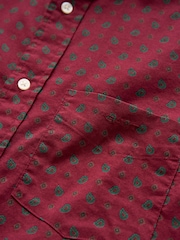 GANT Red Classic Fit Medallion Print Shirt - Image 3 of 3