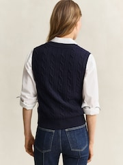 GANT Lambswool Cable Knit Vest - 4şəkildən 2 şəkil