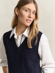 GANT Lambswool Cable Knit Vest - 4şəkildən 3 şəkil