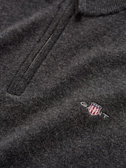 Grå - GANT Lambswool Zip Neck Jumper - Bild 2 av 2