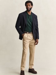 GANT Green Long Sleeve Shield Logo Pique Polo Shirt - Image 3 of 4