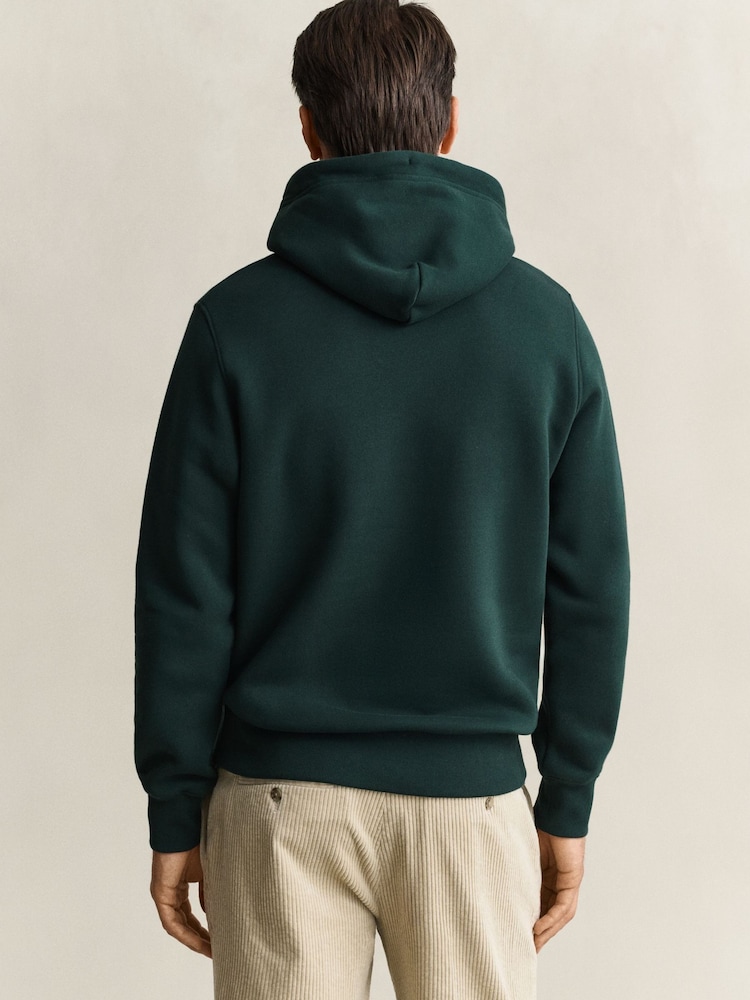 GANT Green Shield Logo Hoodie - Image 2 of 4 GANT Green Shield Logo Hoodie - Image 2 of 4