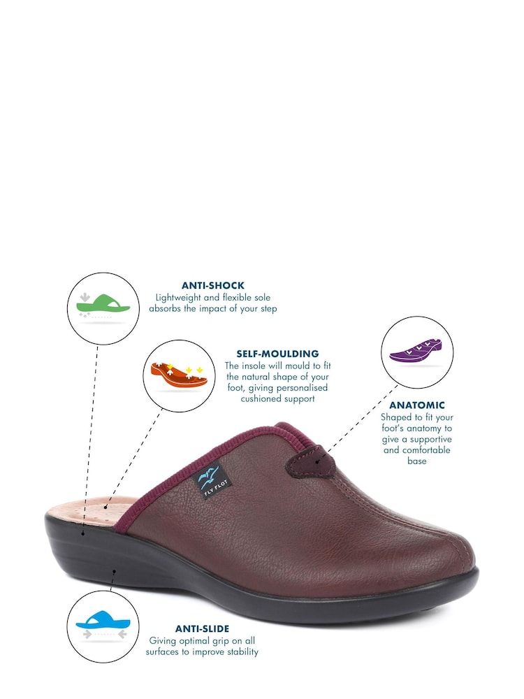 Fly Flot Purple Ladies Wide Fit Anatomic Clogs - Image 2 of 6