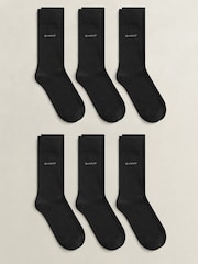GANT Black Soft Cotton Socks 6-Pack - Image 1 of 1