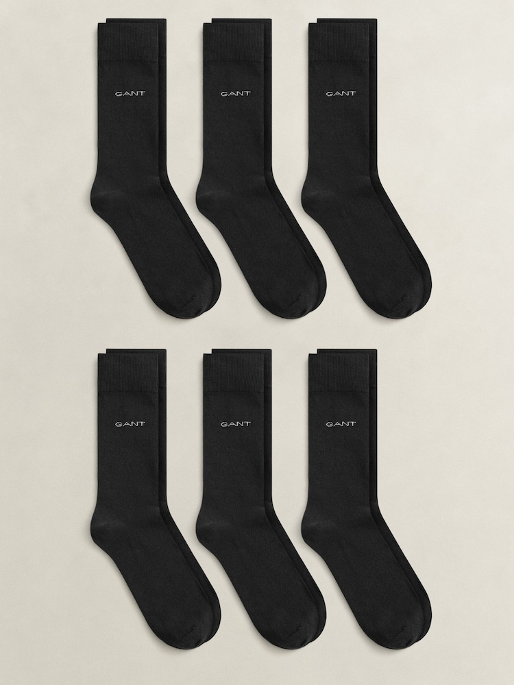 GANT Black Soft Cotton Socks 6-Pack - Image 1 of 1 GANT Black Soft Cotton Socks 6-Pack - Image 1 of 1