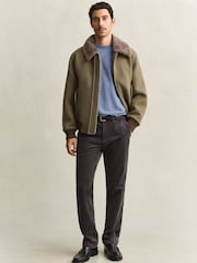 GANT Blue Lambswool Crew Neck Jumper - Image 3 of 5