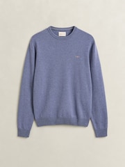 GANT Blue Lambswool Crew Neck Jumper - Image 5 of 5