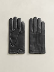 GANT Black Cashmere Lined Lambskin Gloves - Image 1 of 2