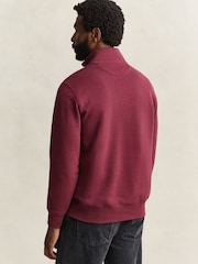 Czerwony - Bluza GANT Shield z logo i krótkim zamkiem - Obraz 4 z 4