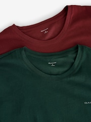 Yaşıl/Qırmızı - GANT Crew Neck T-Shirts 2 Pack - 5şəkildən 4 şəkil