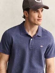 Bleu - Polo piqué à logo GANT Shield - Image 2 sur 5