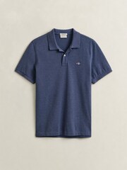 Bleu - Polo piqué à logo GANT Shield - Image 5 sur 5