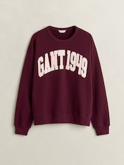 GANT Red Collegiate Logo Graphic Sweatshirt - Image 1 of 2