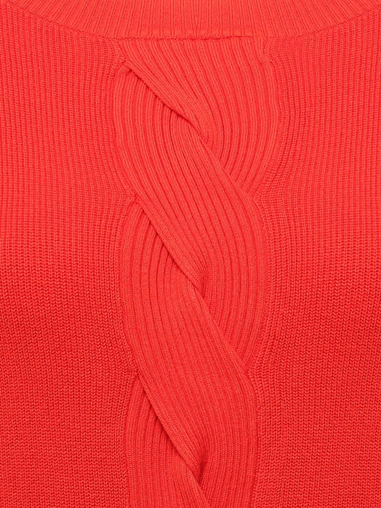 M&Co Pullover mit Zopfmuster vorne, Orange - Bild 5 von 5