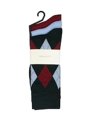 GANT Blue Soft Cotton  Argyle Socks 3 Pack - Image 1 of 1