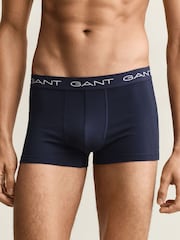 GANT Blue Stretch Cotton Boxers 3 Pack - Image 2 of 4