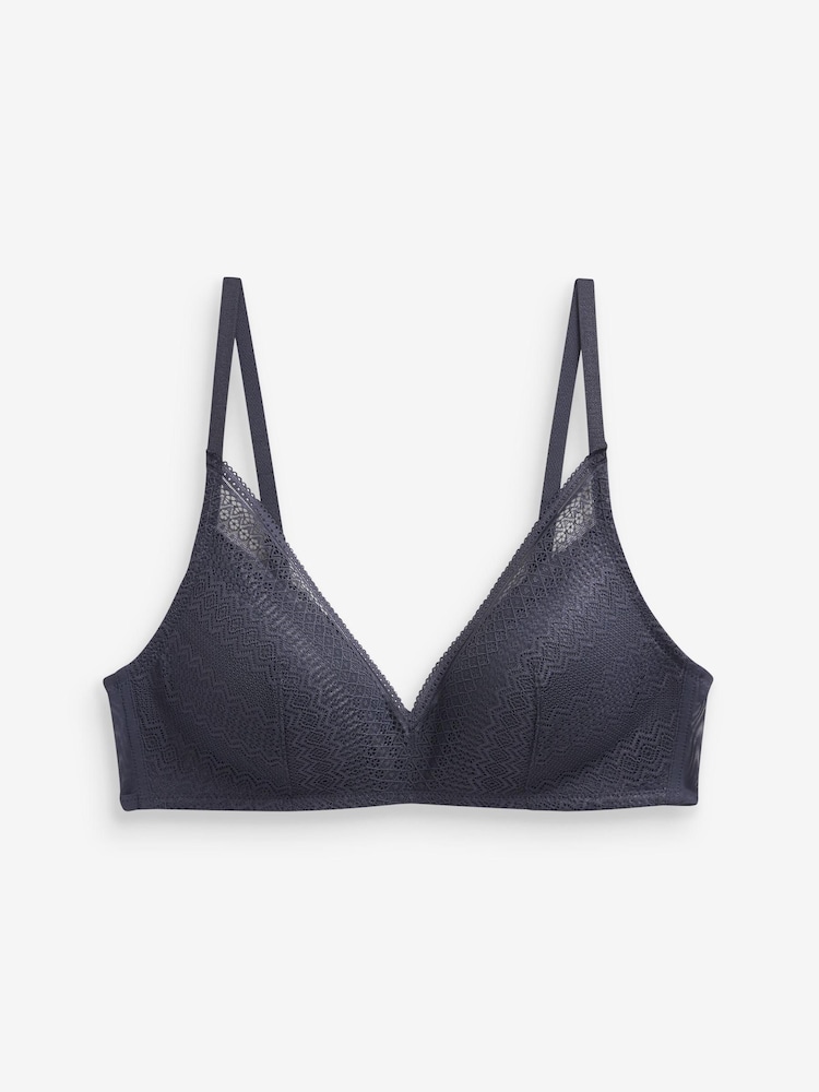 Navy Blue/Pink Light Pad Non Wire Lace Bras 2 Pack - Image 2 of 3 Navy Blue/Pink Light Pad Non Wire Lace Bras 2 Pack - Image 2 of 3