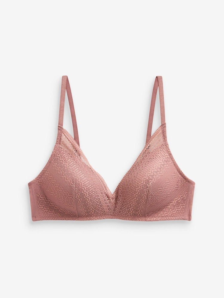 Marineblau/Pink - Bügellose Spitzen-BHs mit leichter Polsterung 2er-Pack - Bild 3 von 3