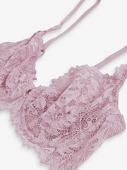 Purple Non Pad Full Cup Comfort Lace Bra - Image 7 of 7